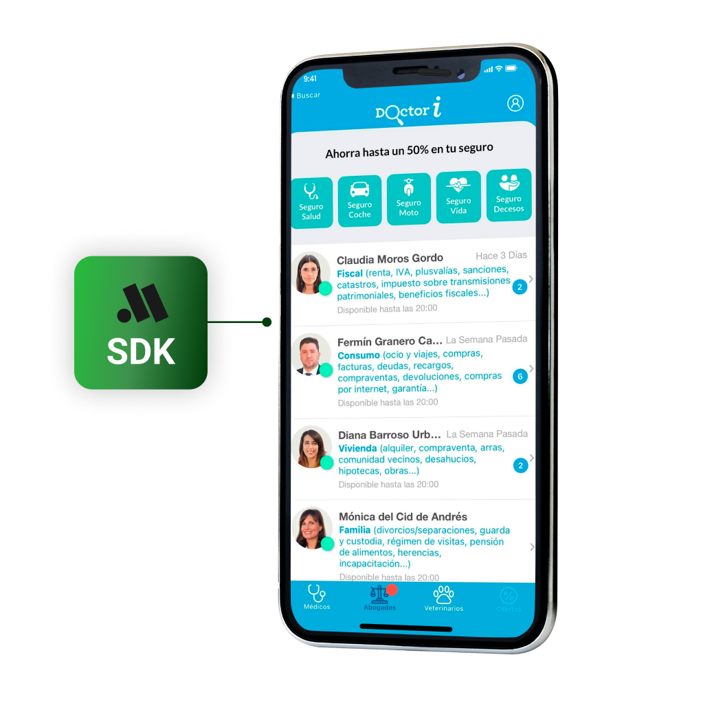 Ofrece el servicio de resolución de consultas legales en tus apps